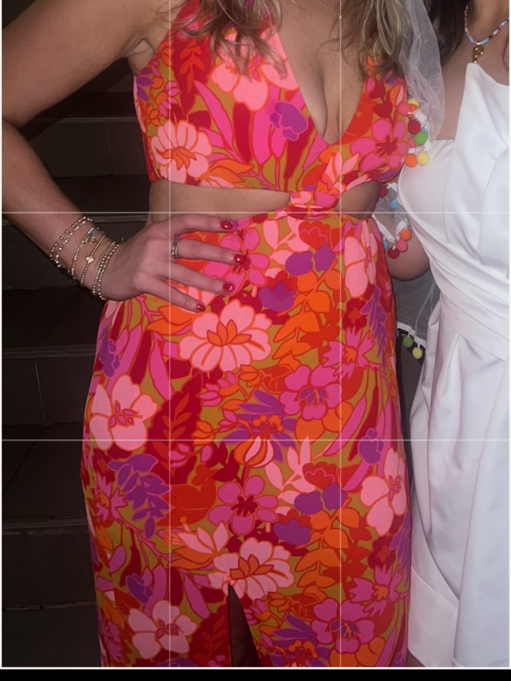 Show Me Your MuMu Floral Cutout Maxi Dress in Orange & Pink - Picture 2 of 2